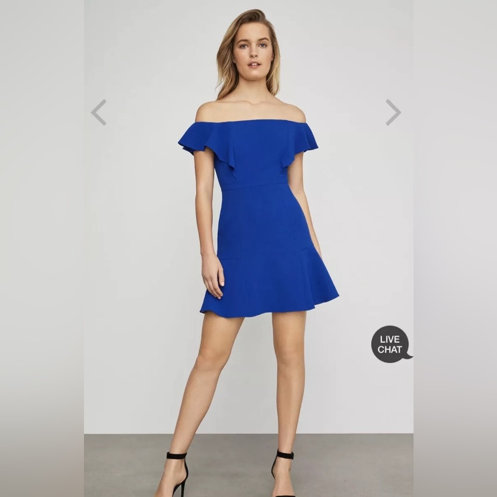 BCBG MAXAZRIA Off-The-Shoulder
Flounced Dress size 4